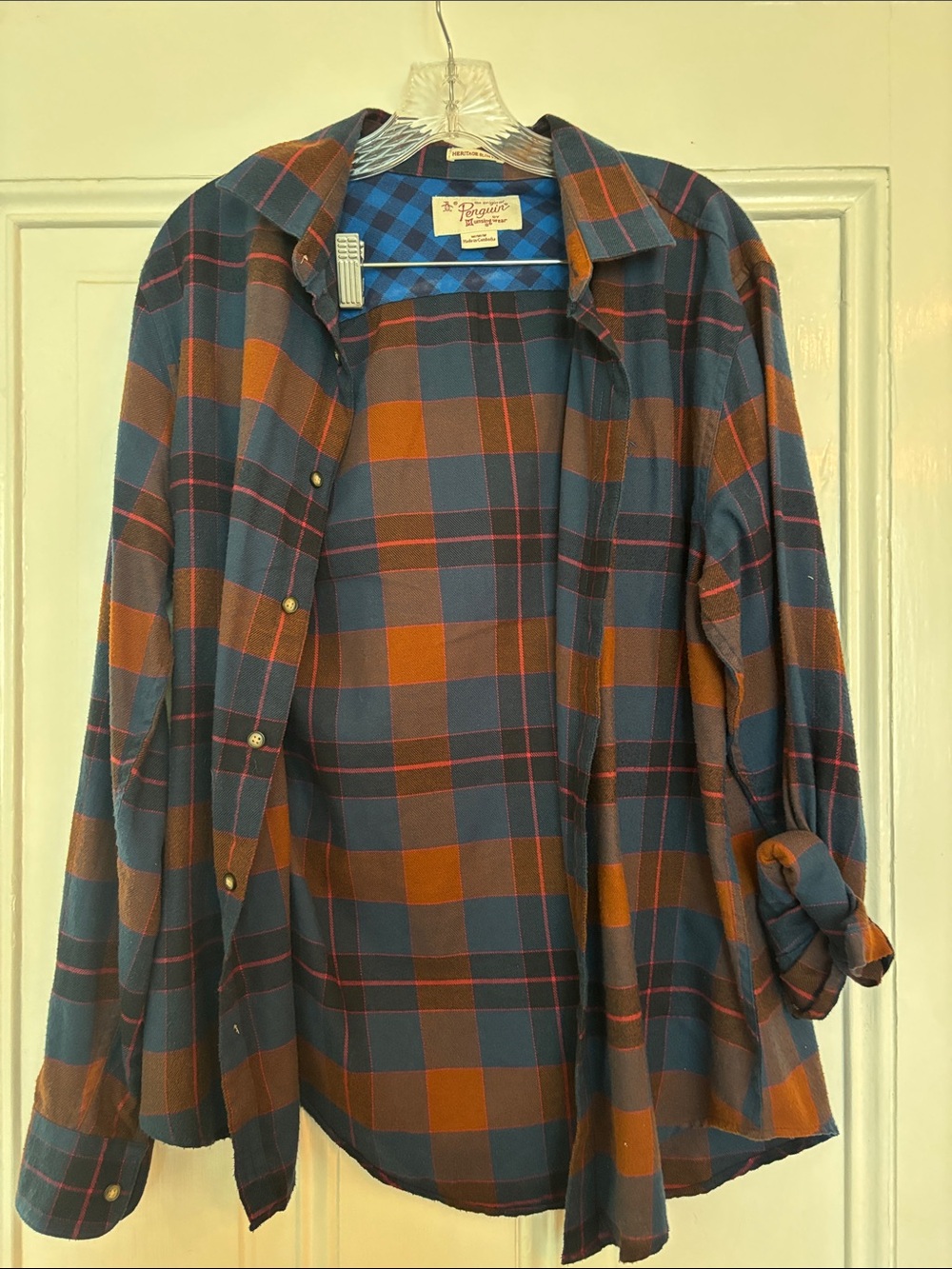 Soft Original Penguin Blue and Black Plaid Shirt